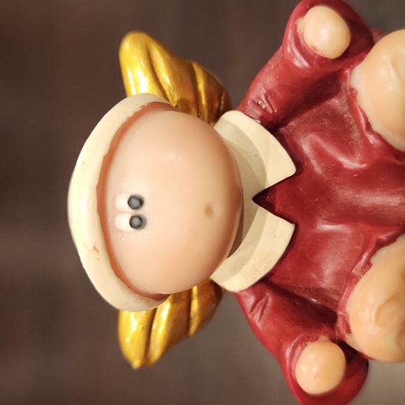 Vintage KIRK Thanksgiving Harvest Cheeks Angel Pilgrim figurine, Cornucopia - Picture 10 of 15